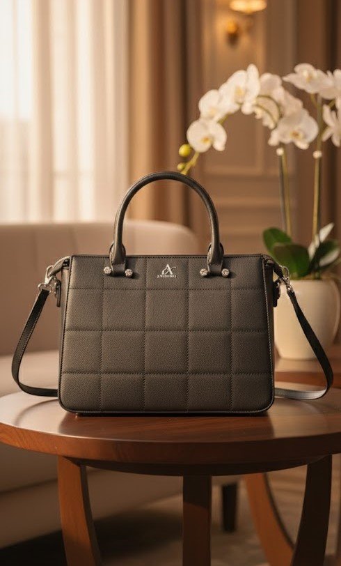 Executive Quilted Handbag – Premium Black Edition-AN26061 - Image 2
