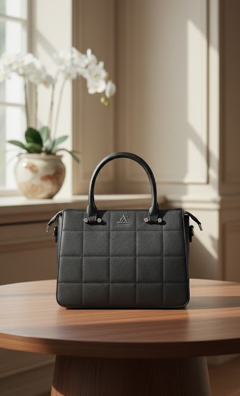 Executive Quilted Handbag – Premium Black Edition-AN26061