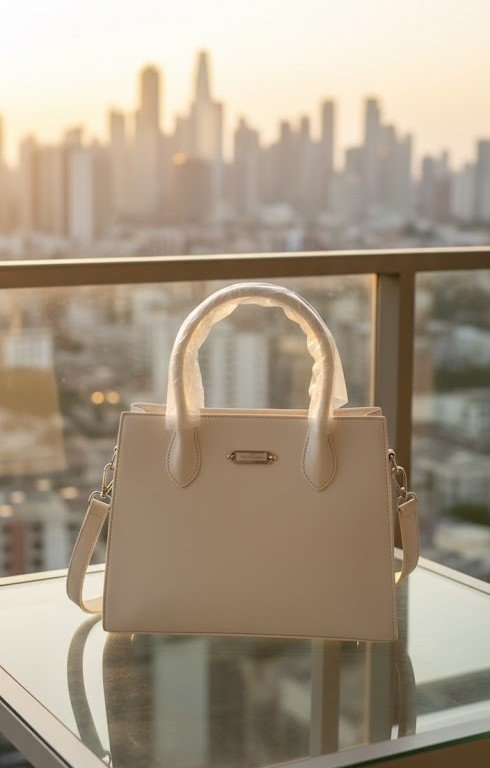 Ivory Luxe Structured Handbag – Premium White Edition-90524 - Image 2